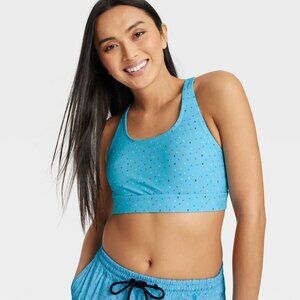 NWT Humankind X Target Pride Blue Sprinkles Sports Bra Active Swim Top, XL
